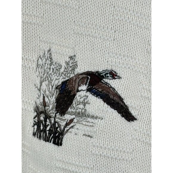 Vintage Fieldmaster Sweater Men’s L Woods Duck Hunting Embroidered Textured Knit - Picture 3 of 13